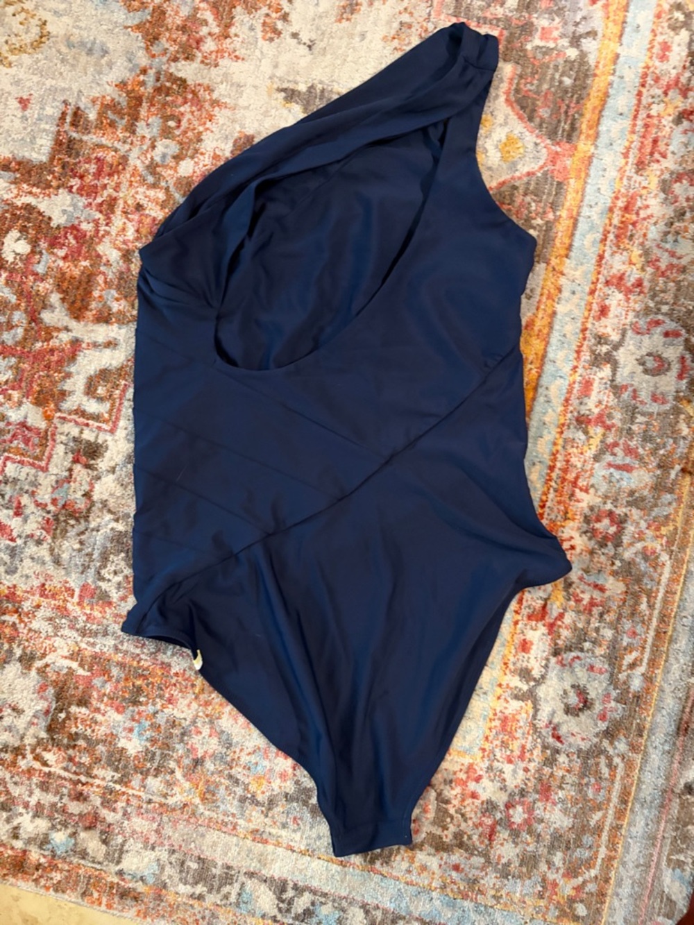 Summersalt Sidestroke One-Shoulder Navy Blue One-Piece Swimsuit - Picture 2 of 5
